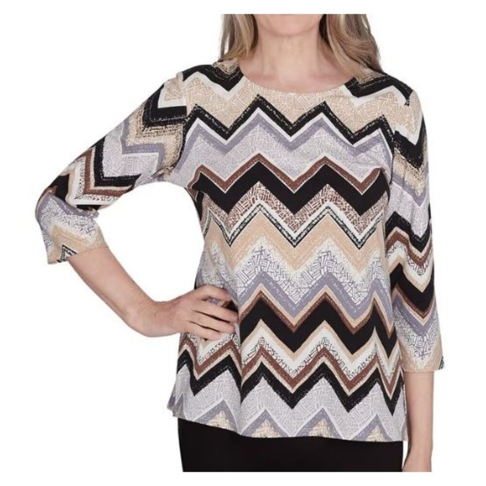 Alfred Dunner Zig Zag Studio Top X LARGE PETITE (6767)